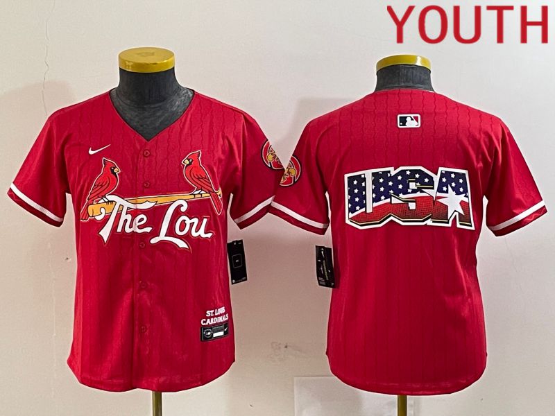 Youth St.Louis Cardinals Blank Red City Edition 2024 Nike MLB Jersey style 4